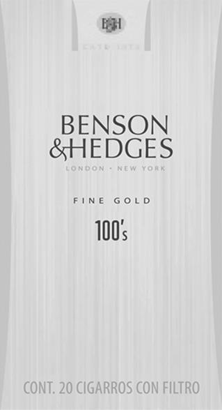 BENSON HEDGES LONDON NEW YORK FINE GOLD 100 B&H BH HB ESTD 1873